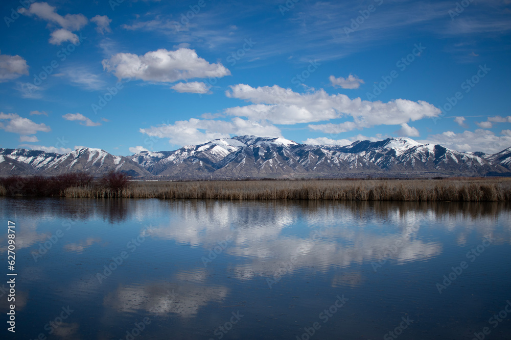 lake and mountains