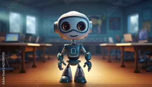 cute robot in a classroom - Generative AI