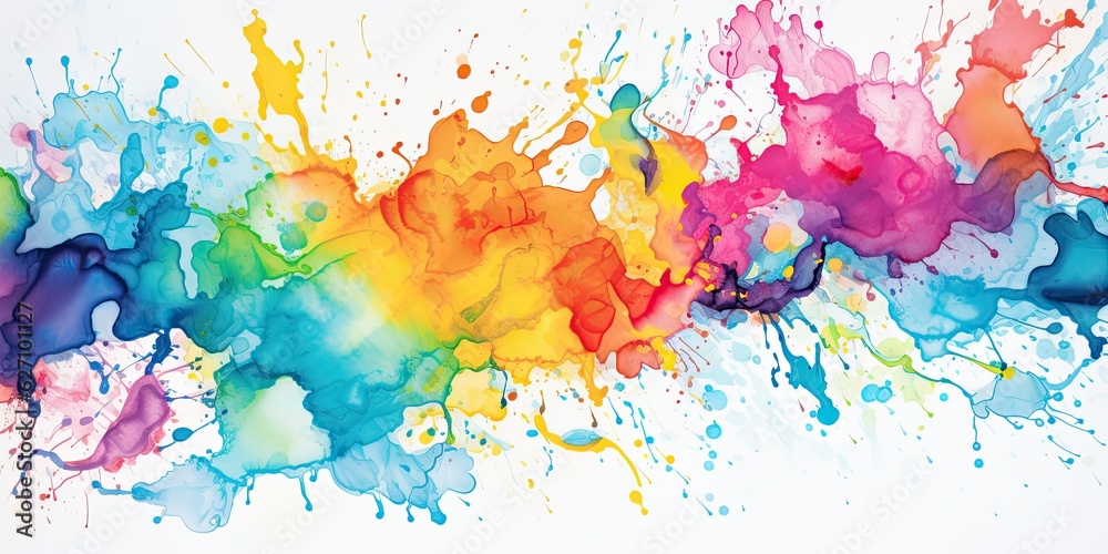  Watercolor Splashes  Captivating Watercolour Splashes - A Spellbinding Display of Colors - Embrace the Artistic Beauty in Every Stroke   Generative AI Digital Illustration