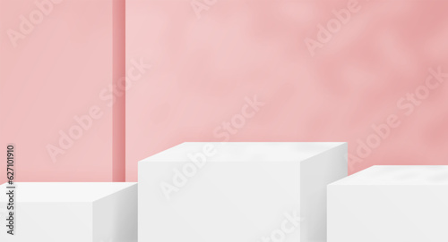 Products square white podiums set