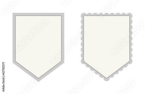 Gonfalon banner template basic and scalloped. Clipart image isolated on white background