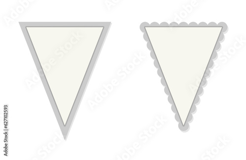 Pennant banner template basic and scalloped. Clipart image isolated on white background