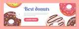 Banner with donuts vector concept