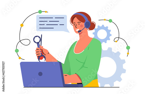 Technical support operator vector concept