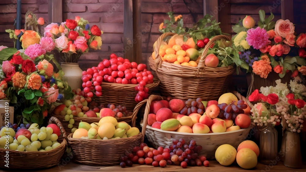 fruits and vegetables at market