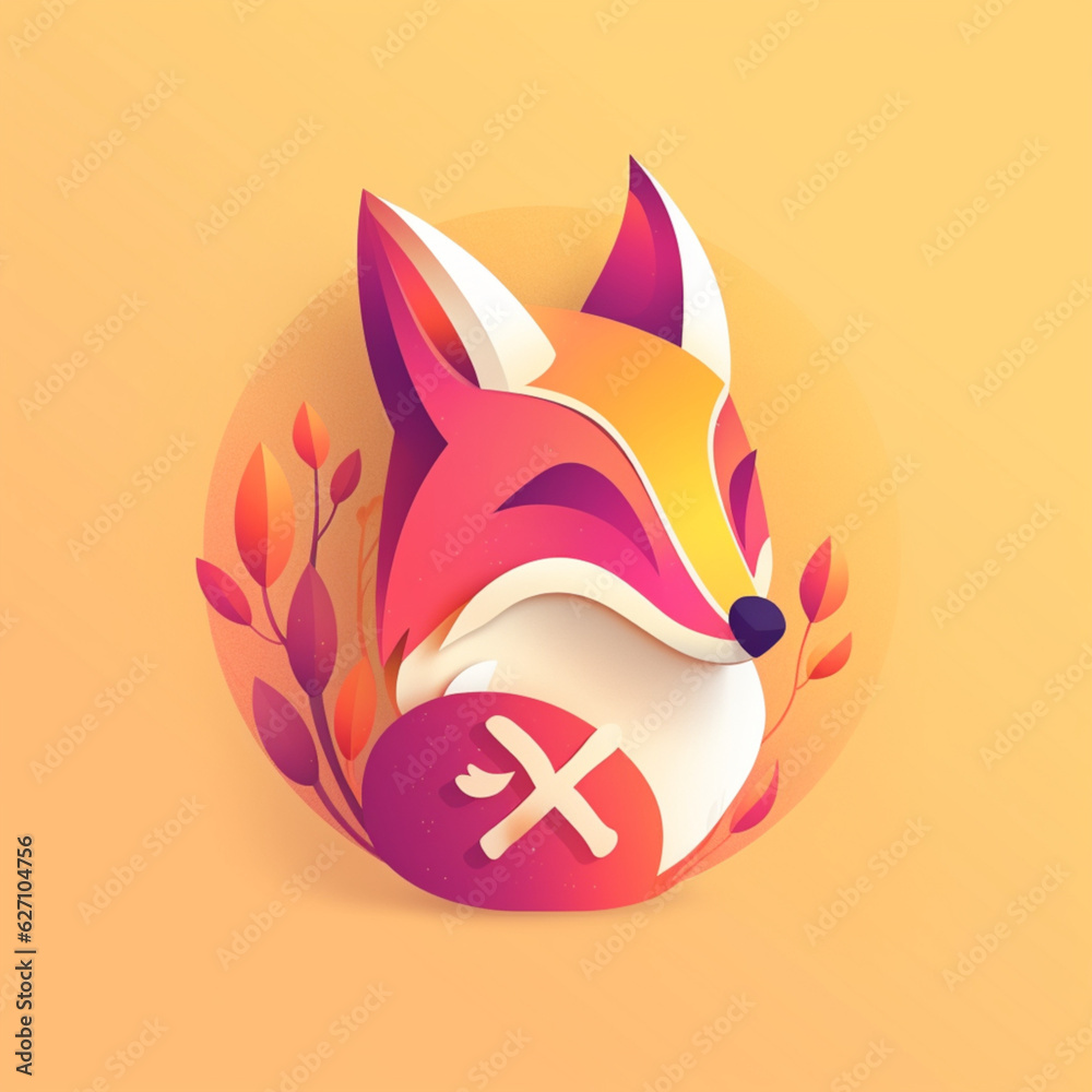 Feuriger Fuchskopf: Ein markantes Logo mit rotem Fuchskopf auf ...