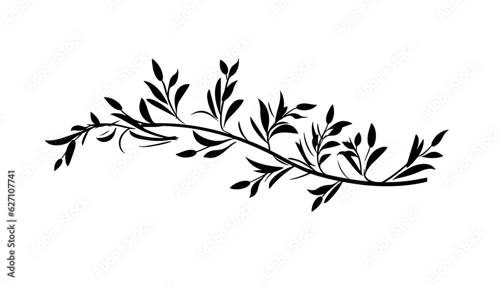 Fototapeta premium Nature flowers spring summer beauty peonies heathers branches tattoo print stamp 