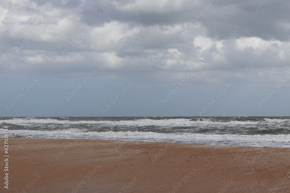 Coastal beach off the ocean in Jacksonville, Florida. 