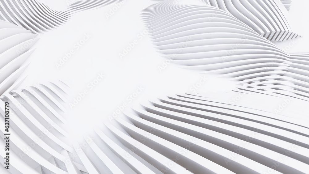 Abstract Curved Shapes. White Circular Background. Abstract Curved Shapes. White Circular Background.