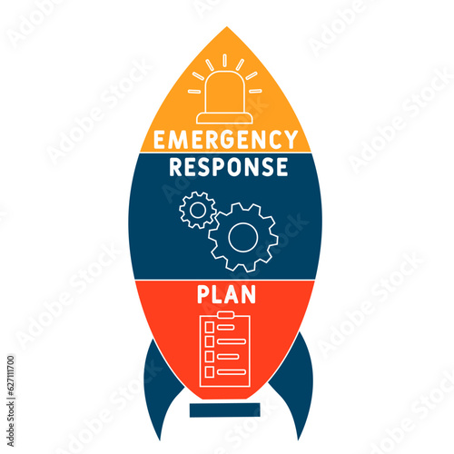 ERP - emergency response plan  acronym. business concept background. vector illustration concept with keywords and icons. lettering illustration with icons for web banner, flyer, landing