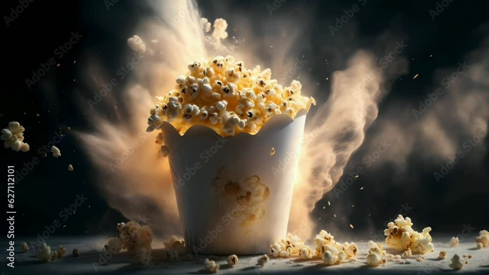 popcorn on splash powder, Seamless Animation Video Background in 4K ...