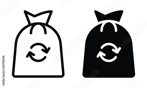 Trash bag icon with outline and glyph style.