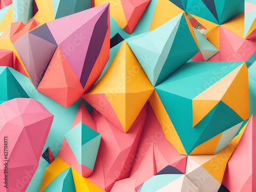 Abstract background of geometric shapes with pastel colors 