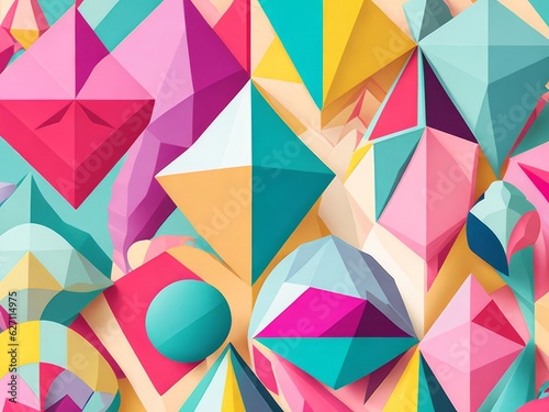 Abstract background of geometric shapes with pastel colors 