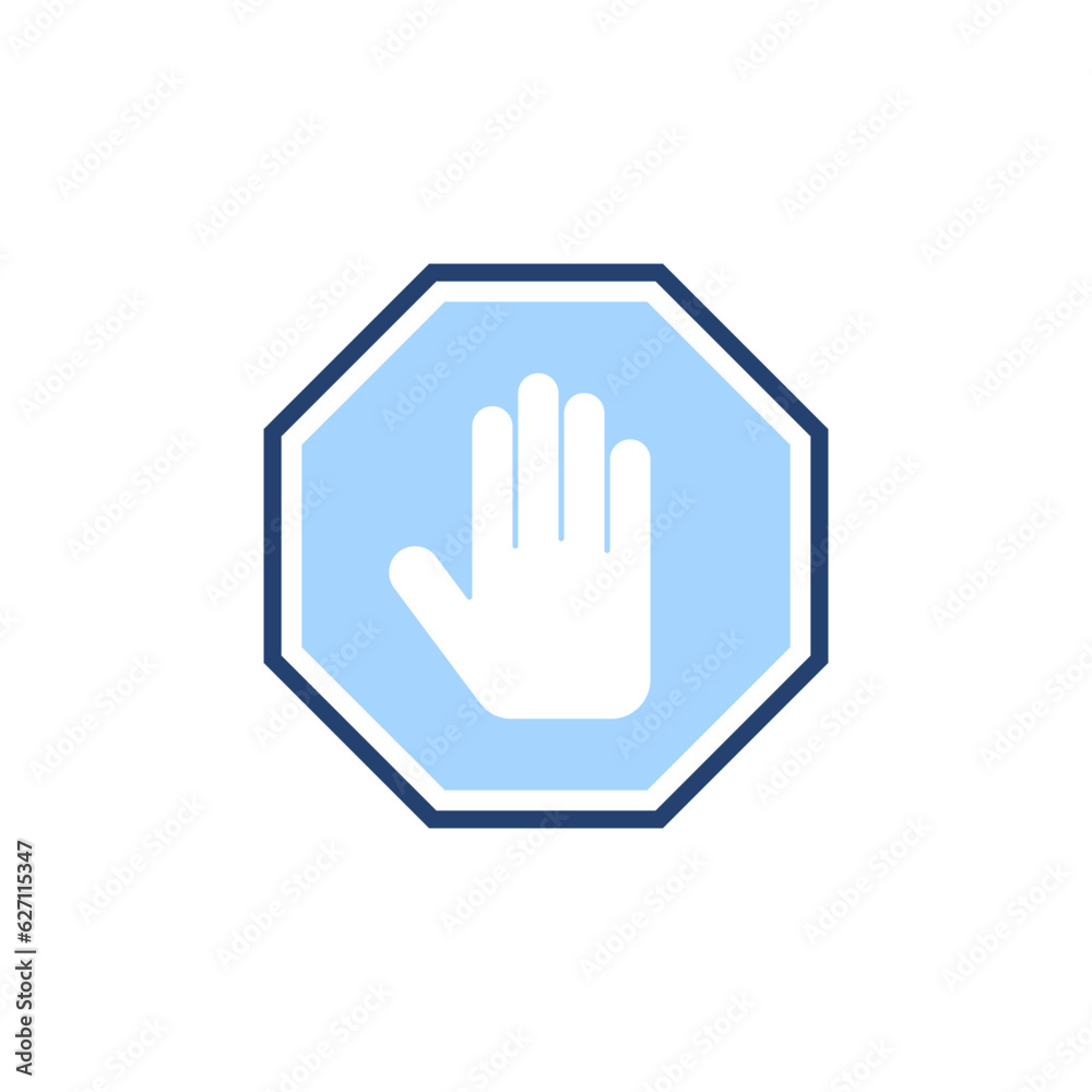Stop icon vector. stop road sign. hand stop sign and symbol. Do not enter stop red sign with hand Stop icon vector. stop road sign. hand stop sign and symbol. Do not enter stop red sign with hand