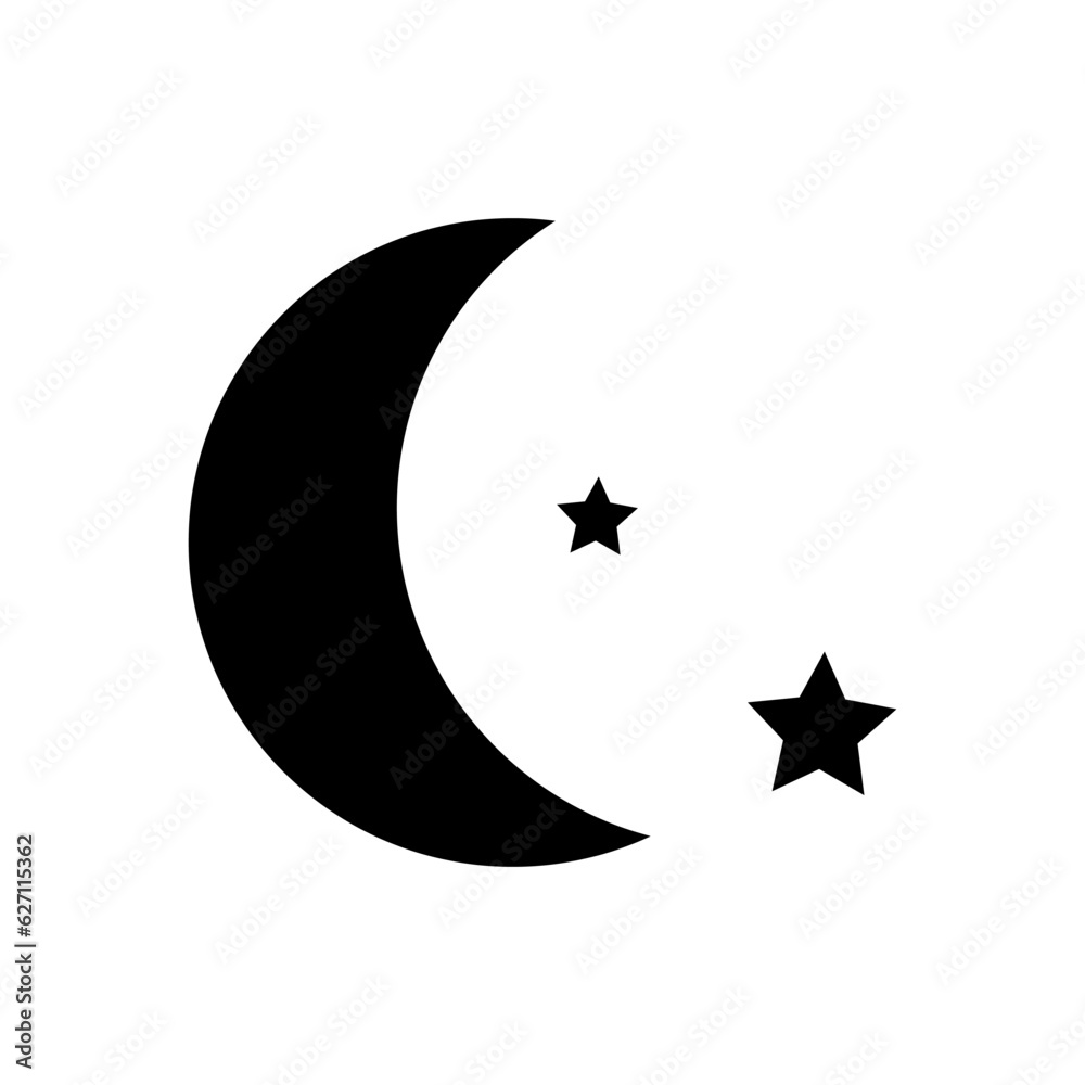 Moon stars icon. Vector illustration. EPS 10.