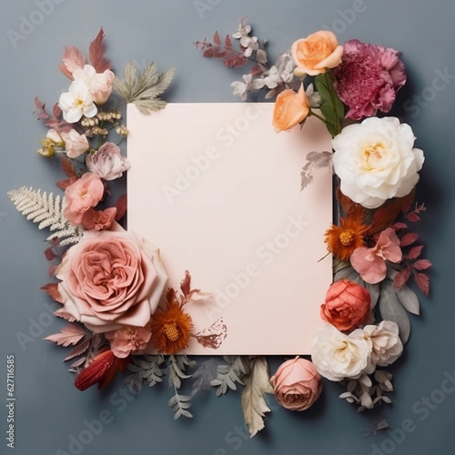 rose and blank card