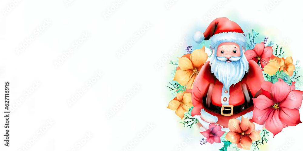 Festive Santa Claus Illustration, Christmas, Generative AI