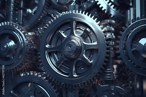 close-up of a mechanism, abstract background with a futuristic design