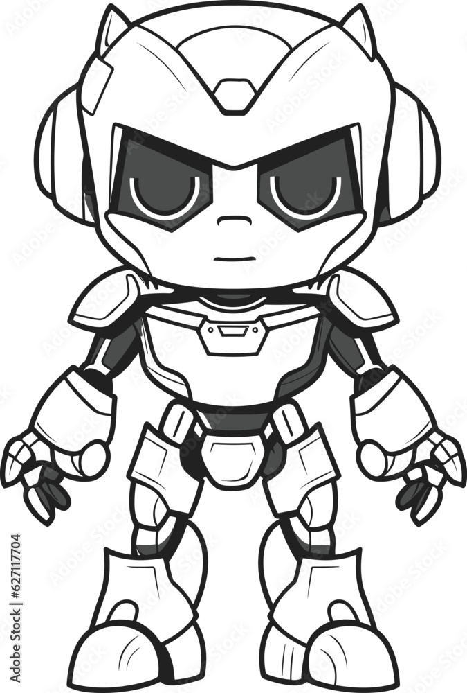 Superhero Robot coloring pages vector animals
