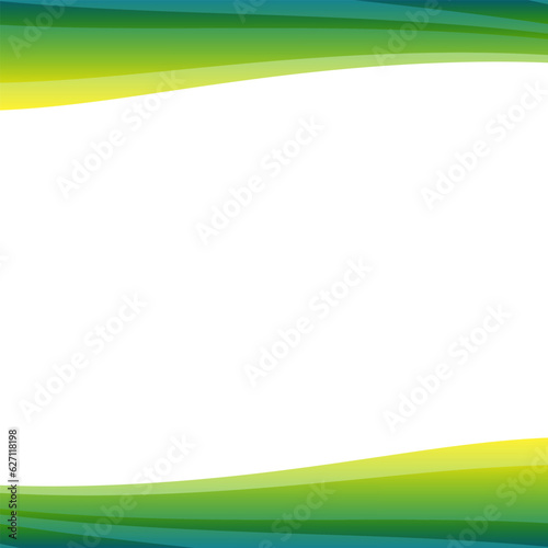 波のような緑色のウェーブラインの正方形のベクターフレーム