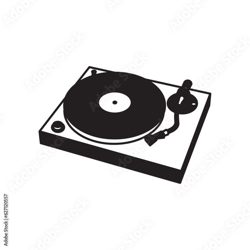 Vector illustration of modern icon vinyl, Phonograph records. Device for mechanical sound reproduction. Vinyl record customizable illustration. Contour symbol. Vector isolated 