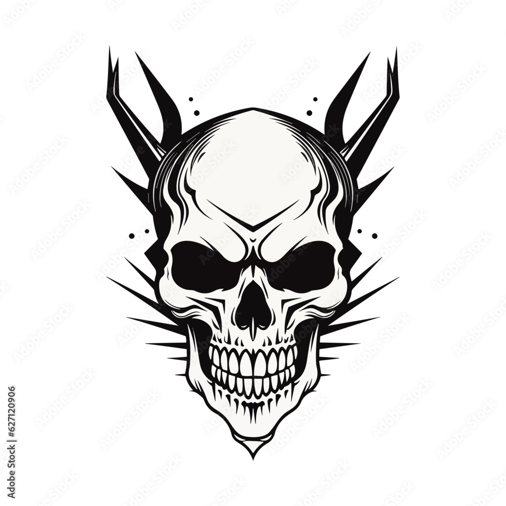 Artistic vector of a skull illustration. Suitable for tattoo, design, and logo.