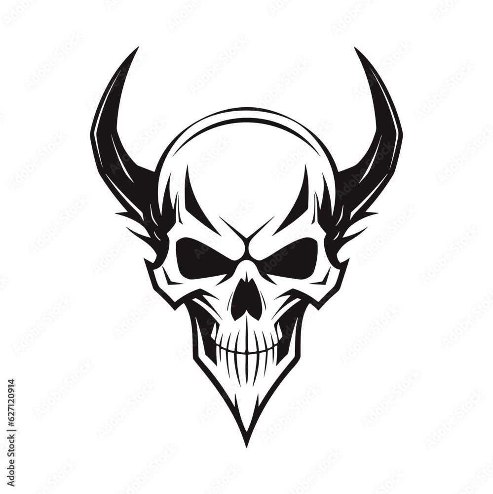 Artistic vector of a skull illustration. Suitable for tattoo, design, and logo.