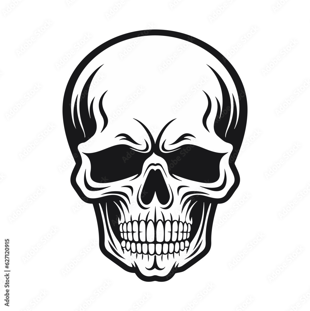 Artistic vector of a skull illustration. Suitable for tattoo, design, and logo.