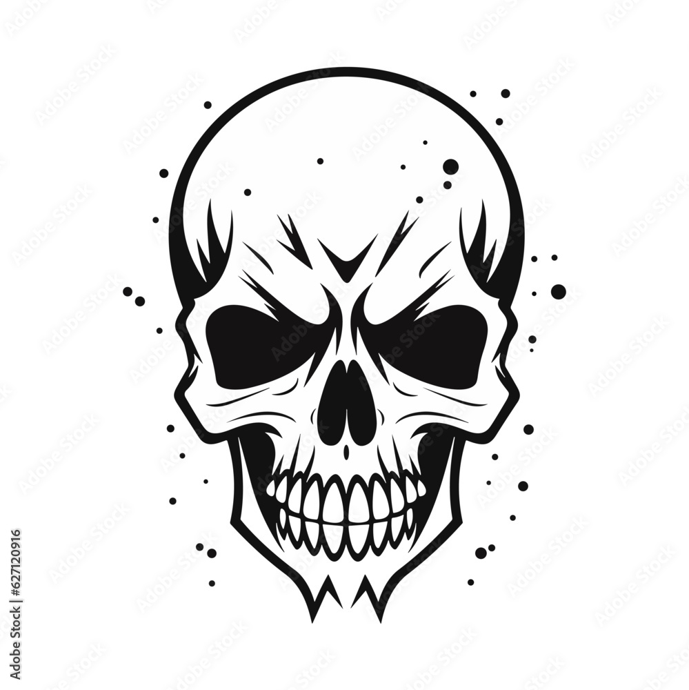 Artistic vector of a skull illustration. Suitable for tattoo, design, and logo. Artistic vector of a skull illustration. Suitable for tattoo, design, and logo.