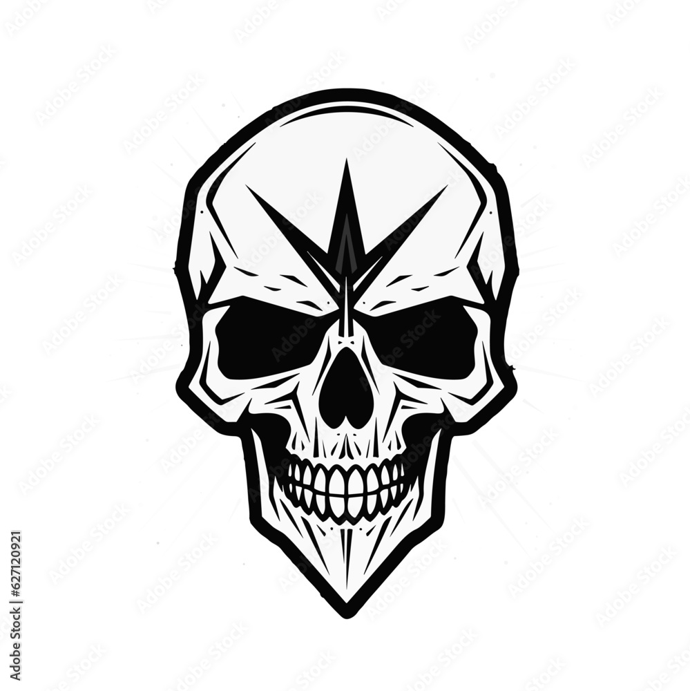 Fototapeta premium Artistic vector of a skull illustration. Suitable for tattoo, design, and logo.
