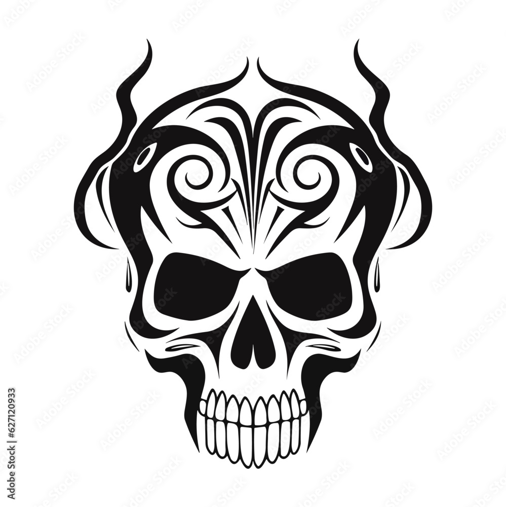 Artistic vector of a skull illustration. Suitable for tattoo, design, and logo. Artistic vector of a skull illustration. Suitable for tattoo, design, and logo.