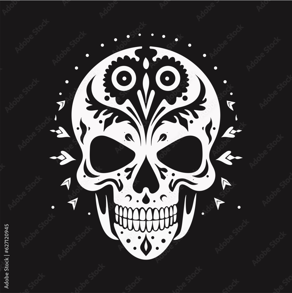 Artistic vector of a skull illustration. Suitable for tattoo, design, and logo.