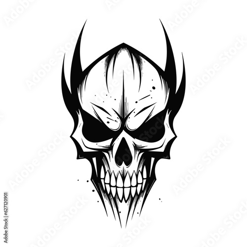 Artistic vector of a skull illustration. Suitable for tattoo, design, and logo.