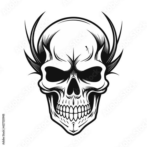 Artistic vector of a skull illustration. Suitable for tattoo, design, and logo.