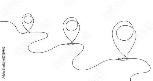 Continuous line map pin vector concept