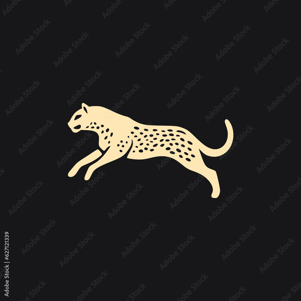 Fototapeta premium simple jaguar wild animal adventure outdoor logo vector illustration template design