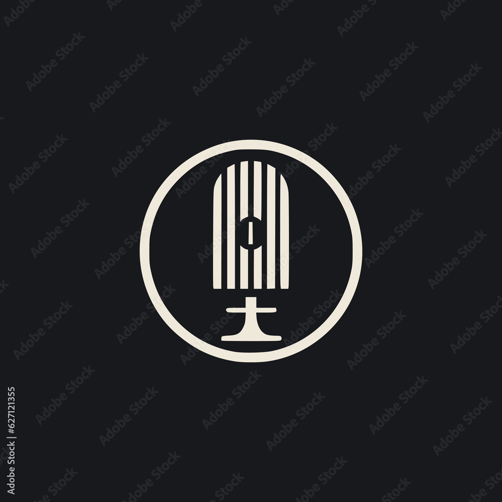 simple microphone podcast audio media logo vector illustration template design simple microphone podcast audio media logo vector illustration template design