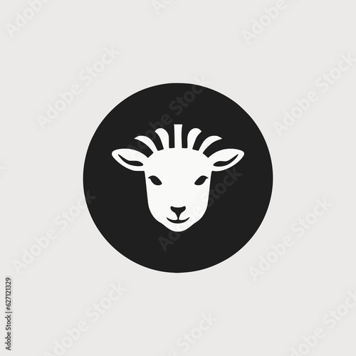 simple lamb sheep animal farm logo vector illustration template design