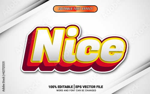 Nice fun 3d orange and white text effect editable template design