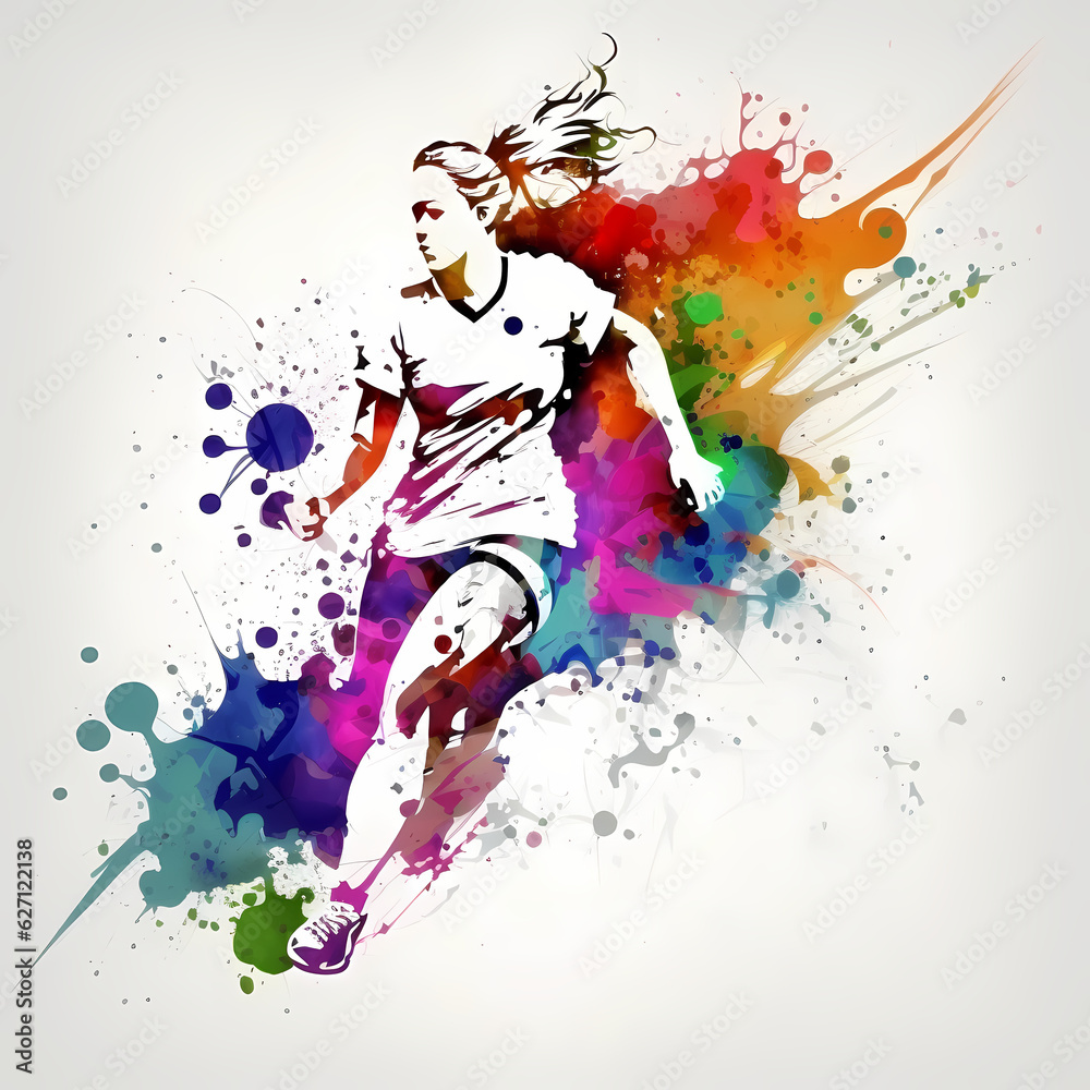 Naklejka premium Women Football illustration