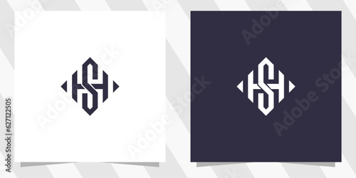 letter sh hs logo design