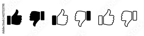 Thumb up and thumb down set
