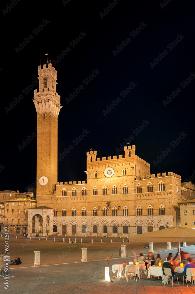 Piazza del Campo in the historic city Siena, Italy