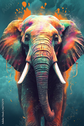 Elephant filled with splash of colors © Erik González