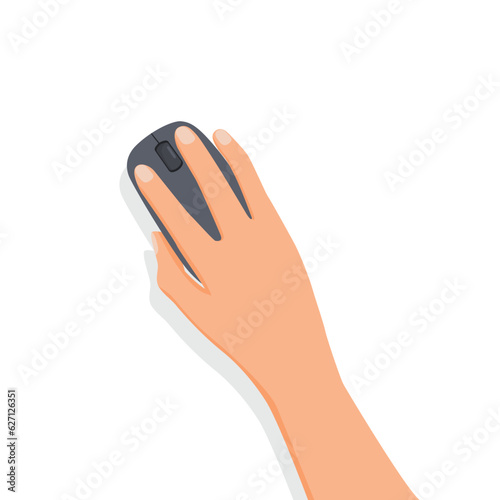 Hand holding wireless computer mouse