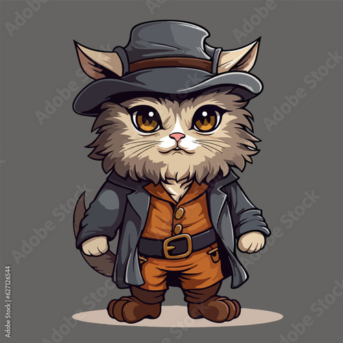 lambkin dwarf cat kawaii cute vector illustration isolated