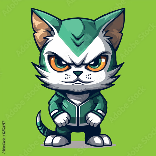 oregon rex cat cute kawaii cat vector illustration isolated © thoif