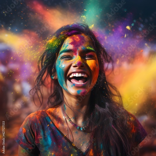 Celebrate the Joyful Color Explosion of a Holi Festival, Capturing Vibrant Moments with a Burst of Hues