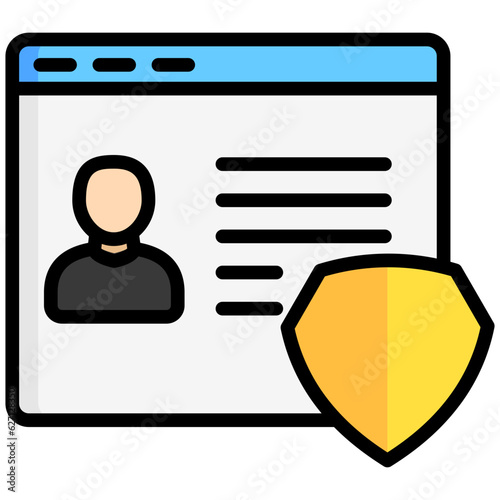 data protection icon, are often used in design, websites, or applications, banner, flyer to convey specific concepts related to data management and security.